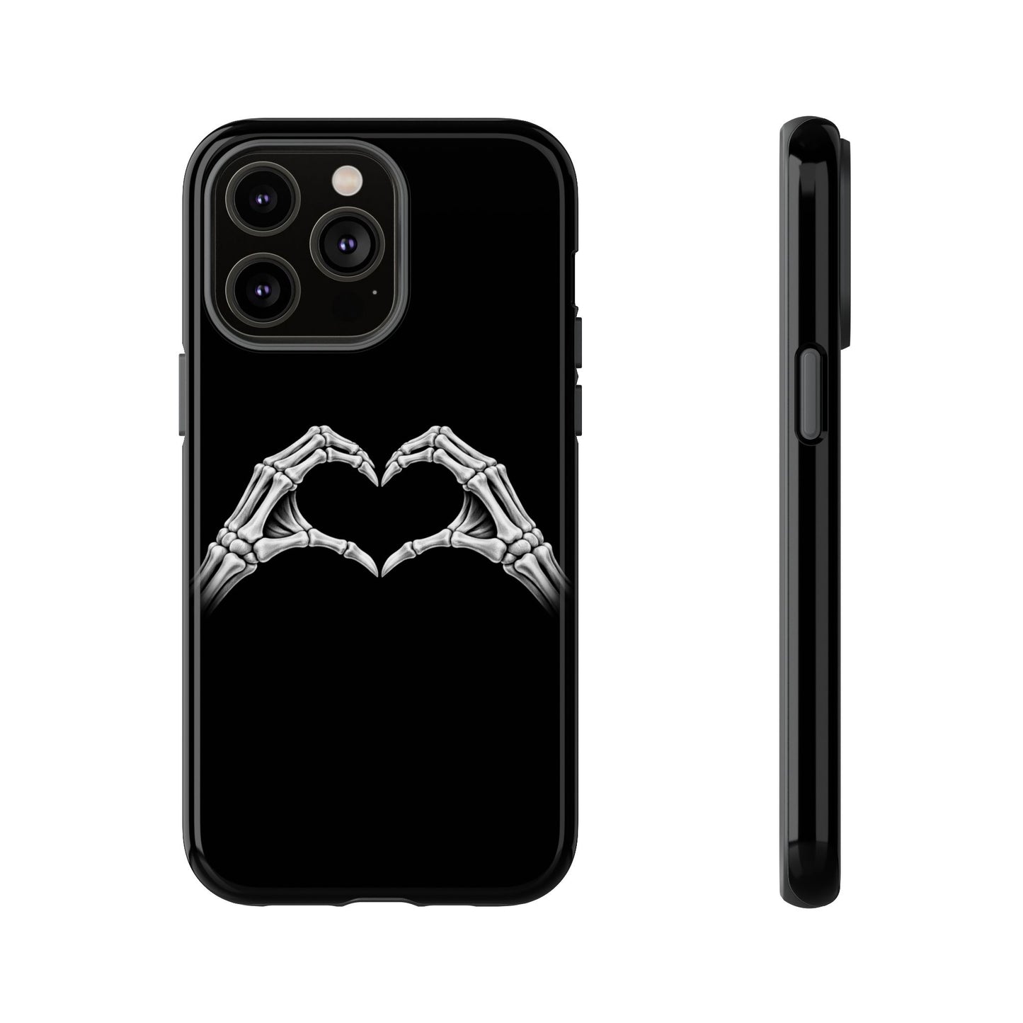 Skeleton Hands Heart Phone Case | Gothic Black Protective Cover
