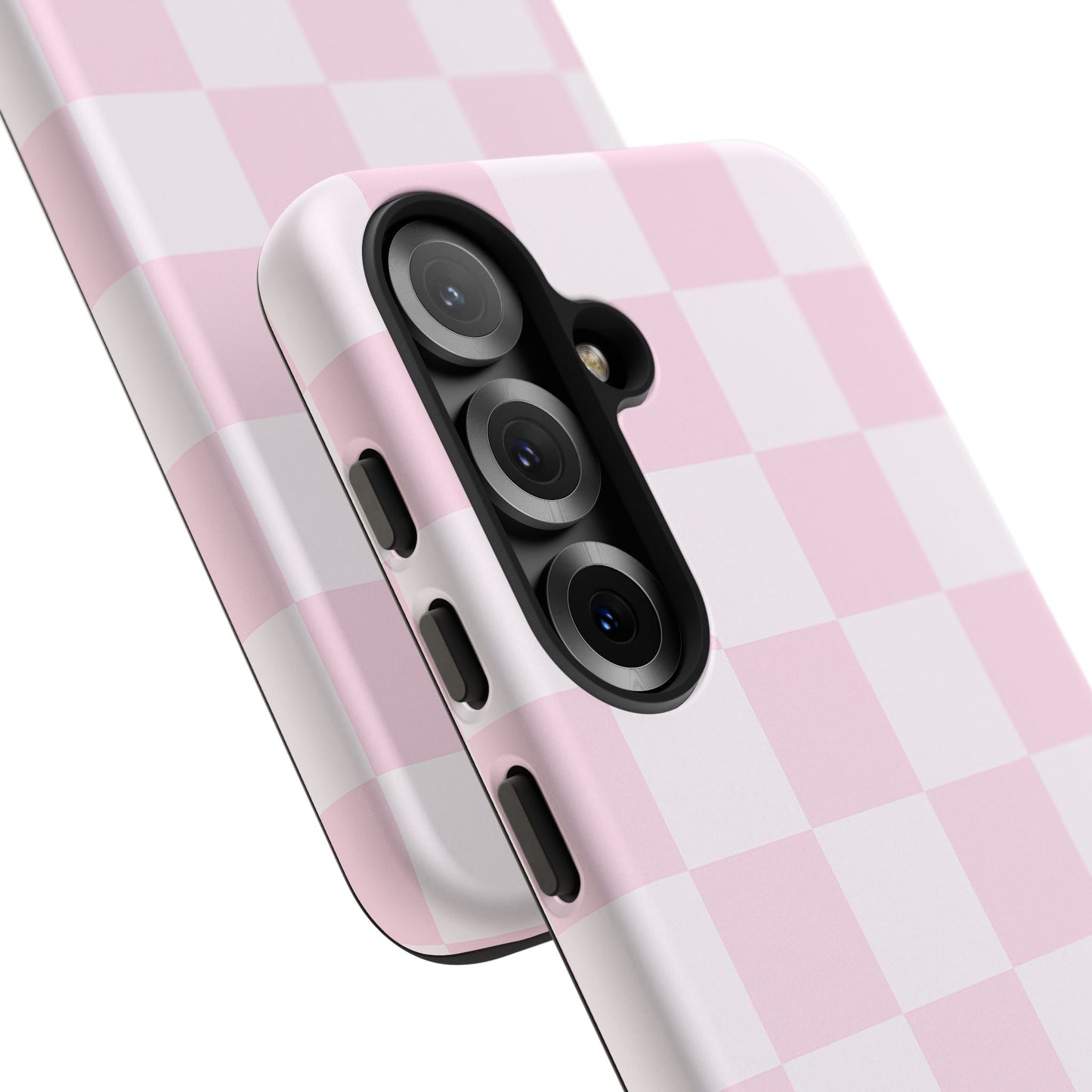 Light Pink Checkerboard Phone Case | Pastel Aesthetic Checkered iPhone & Samsung Tough Case