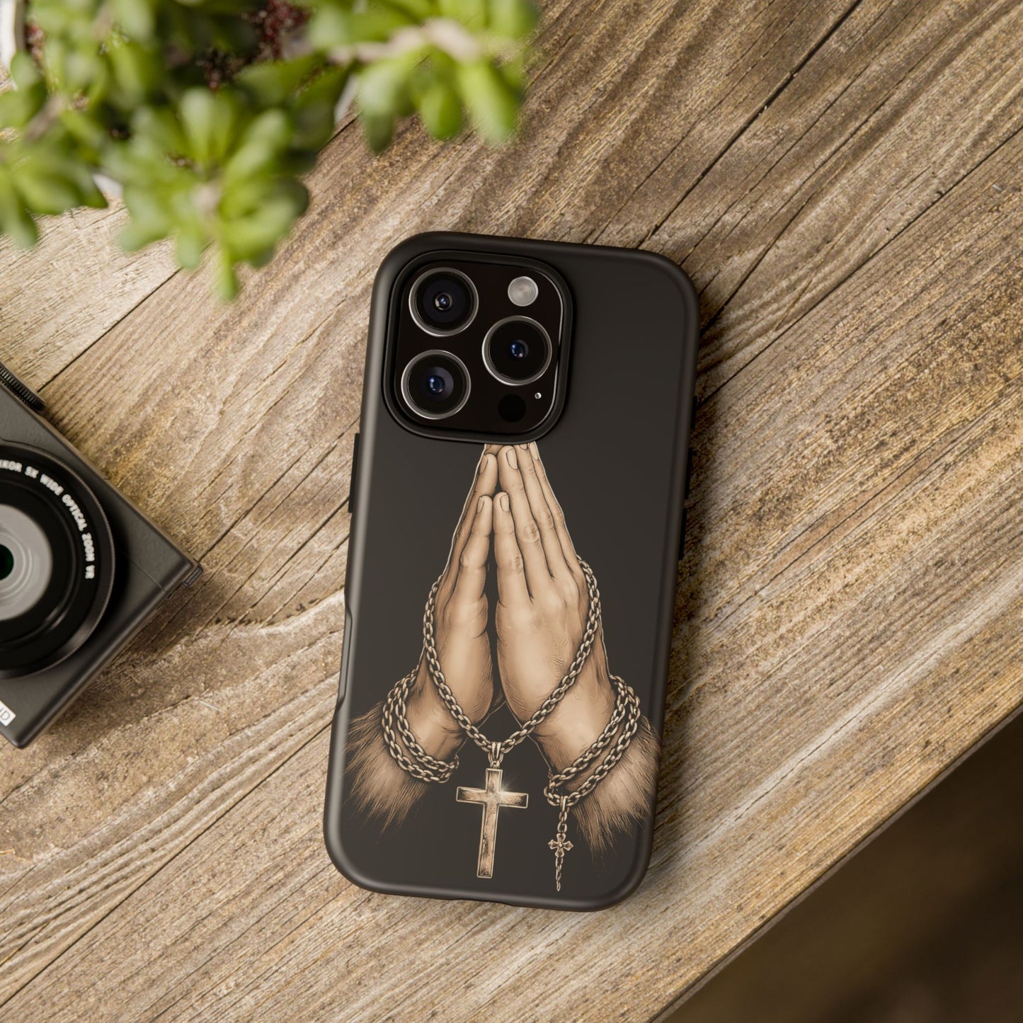 Praying Hands Cross Phone Case – Christian Faith Scripture Cover