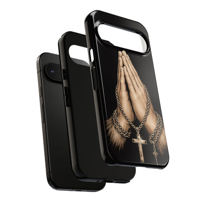 Praying Hands Cross Phone Case – Christian Faith Scripture Cover