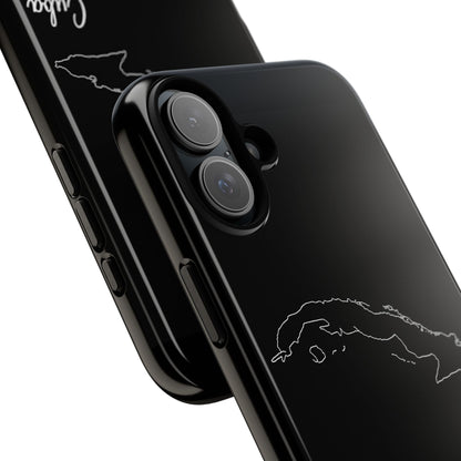 Cuba Outline Phone Case – Minimal Country Map Tough Case (iPhone, Samsung, Pixel)