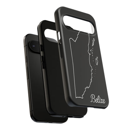 Belize Outline Phone Case – Minimal Country Map Tough Case (iPhone, Samsung, Pixel)