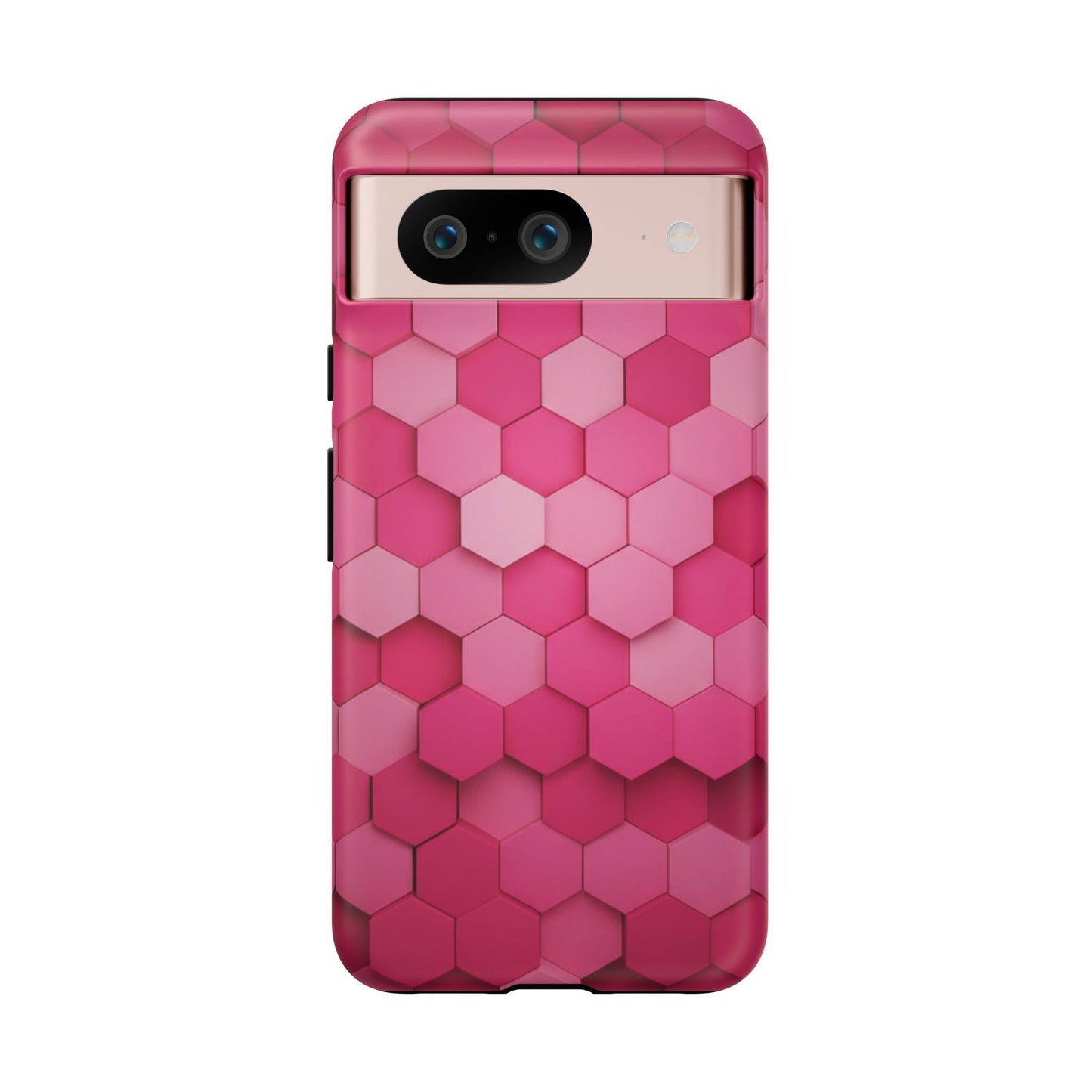 Hot Pink Hexagon Phone Case | Honeycomb Geometric Aesthetic | Cute Pink iPhone & Samsung Tough Protective Case