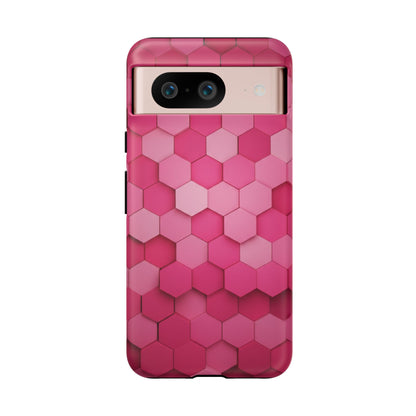 Hot Pink Hexagon Phone Case | Honeycomb Geometric Aesthetic | Cute Pink iPhone & Samsung Tough Protective Case