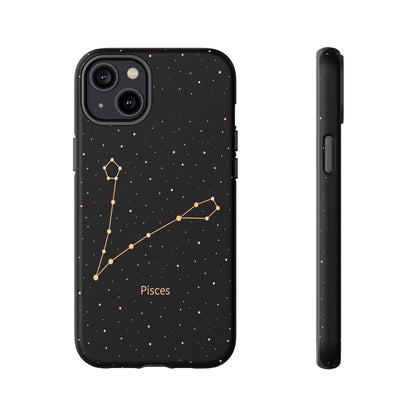 Pisces Zodiac Constellation Phone Case – Luxe Gold Celestial Cover