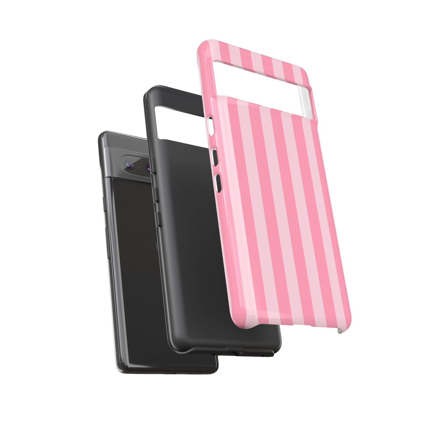 Pink Stripe Phone Case – Pastel Coquette Aesthetic Tough Protective Case