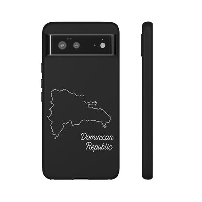 Dominican Republic Outline Phone Case – Minimal Country Map Tough Case (iPhone, Samsung, Pixel)