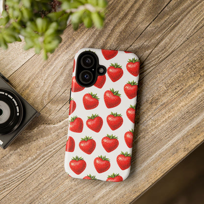 Cute Strawberry Phone Case – Aesthetic Fruit Pattern Protective Cover for Iphone, Samsung Galaxy and Pixel