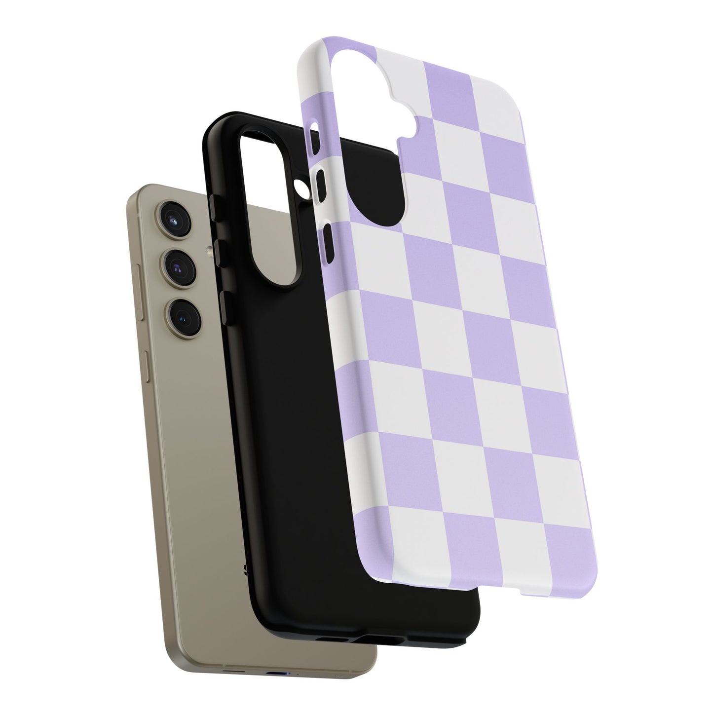 Lavender Checkerboard Phone Case | Pastel Aesthetic Checkered iPhone & Samsung Tough Case