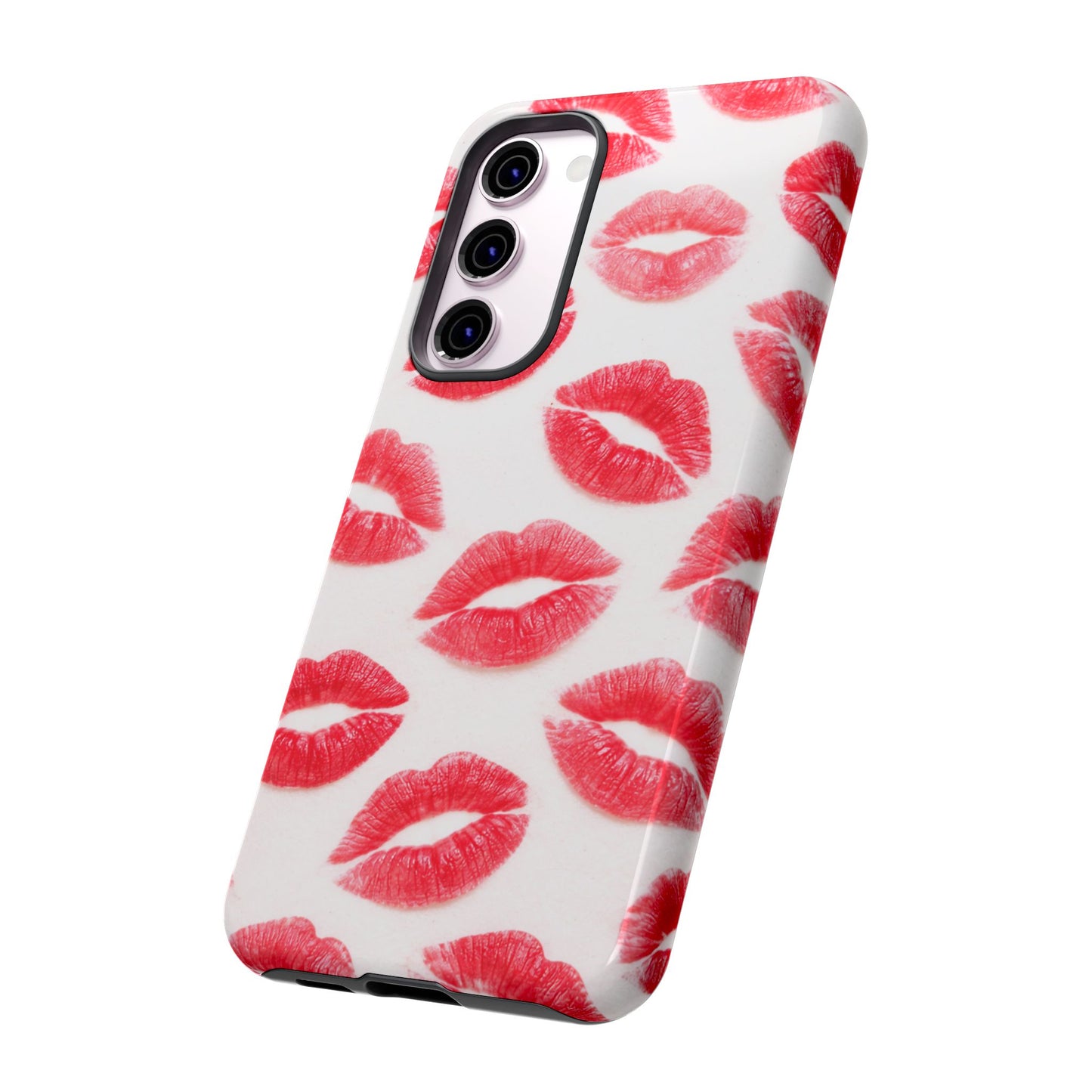 Red Lipstick Kiss Phone Case – Sexy Lip Print Pattern Tough Protective Cover