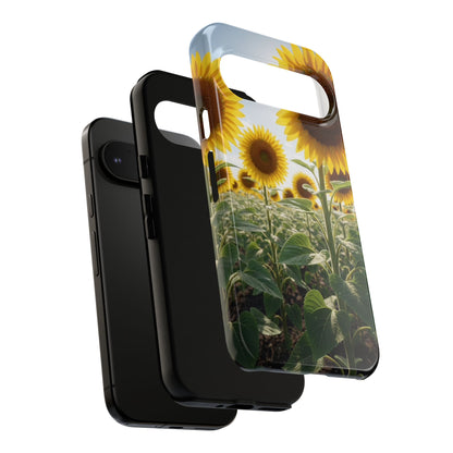 Sunflower Field Phone Case | Golden Hour Floral Aesthetic | Bright Summer Tough Case