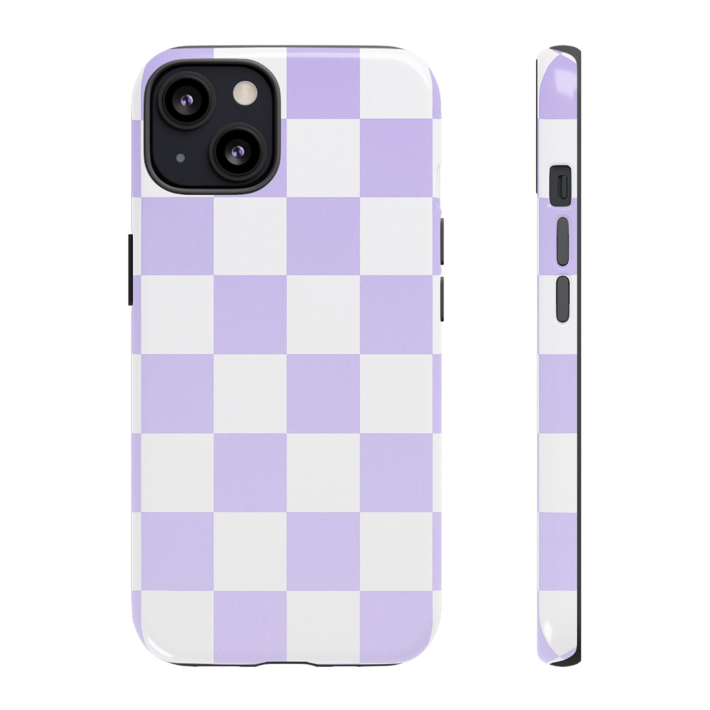 Lavender Checkerboard Phone Case | Pastel Aesthetic Checkered iPhone & Samsung Tough Case