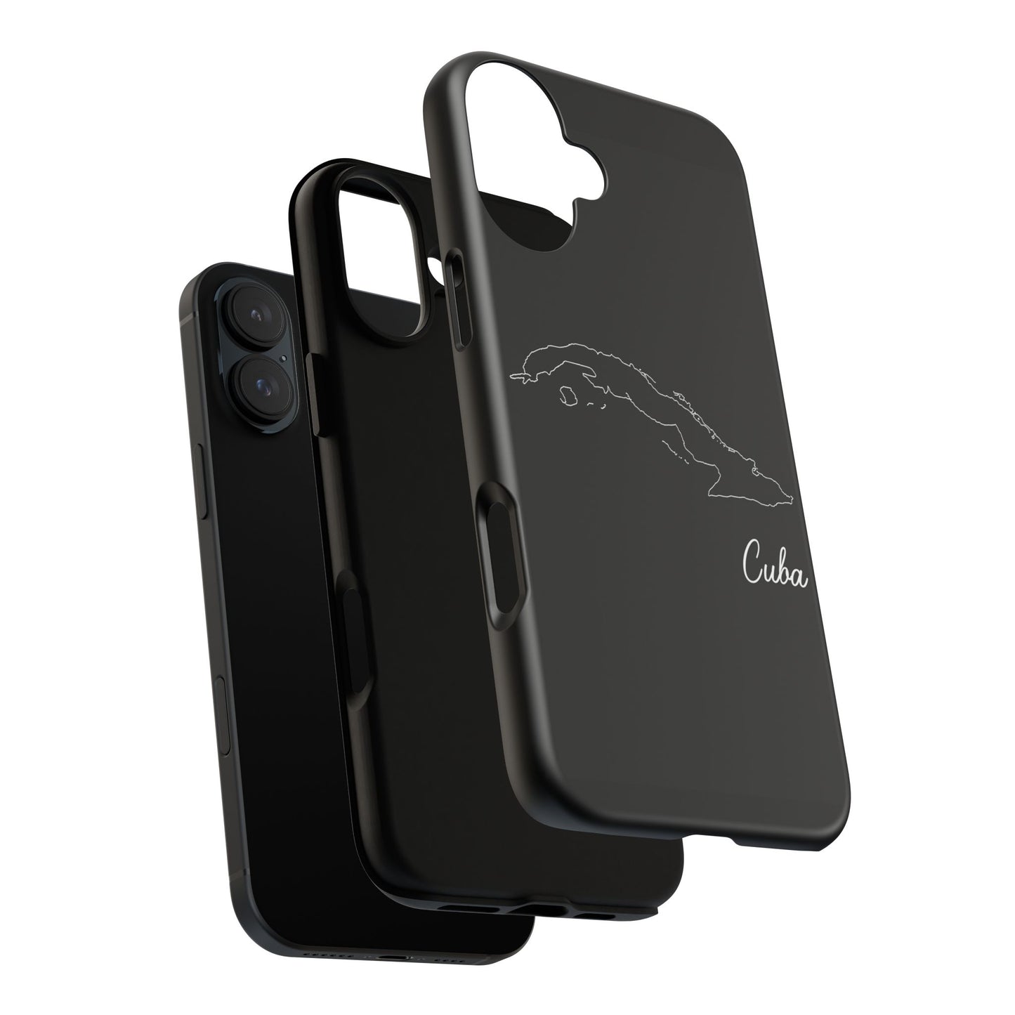 Cuba Outline Phone Case – Minimal Country Map Tough Case (iPhone, Samsung, Pixel)