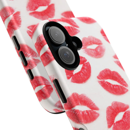 Red Lipstick Kiss Phone Case – Sexy Lip Print Pattern Tough Protective Cover