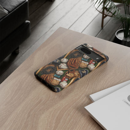 Baseball Gear Collage Phone Case – Vintage Baseball Equipment Sports Tough Case