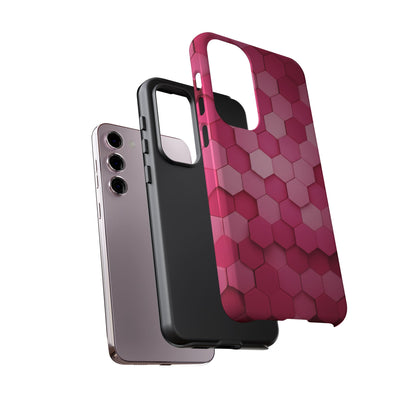 Hot Pink Hexagon Phone Case | Honeycomb Geometric Aesthetic | Cute Pink iPhone & Samsung Tough Protective Case