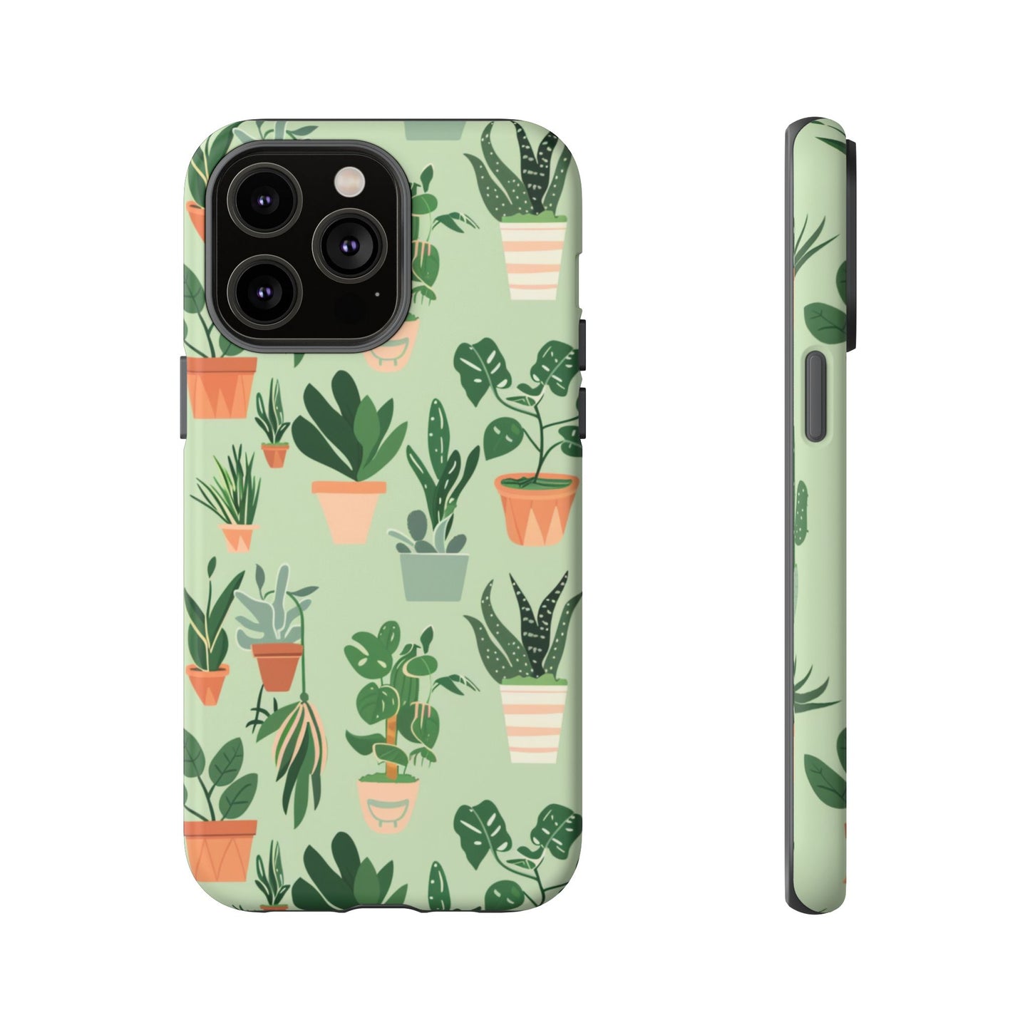 Plant Lover Phone Case | Cute Potted Plants Pattern | Botanical Aesthetic Tough Case