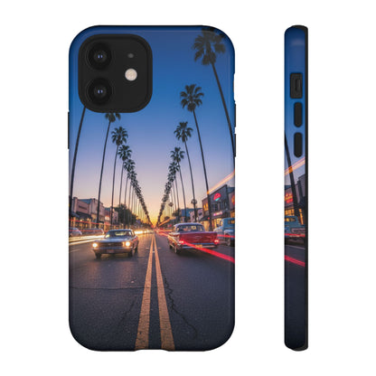 LA Sunset Boulevard Phone Case | Palm Tree Sunset Aesthetic | City Night Tough Case