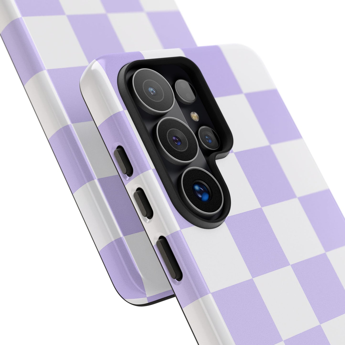 Lavender Checkerboard Phone Case | Pastel Aesthetic Checkered iPhone & Samsung Tough Case