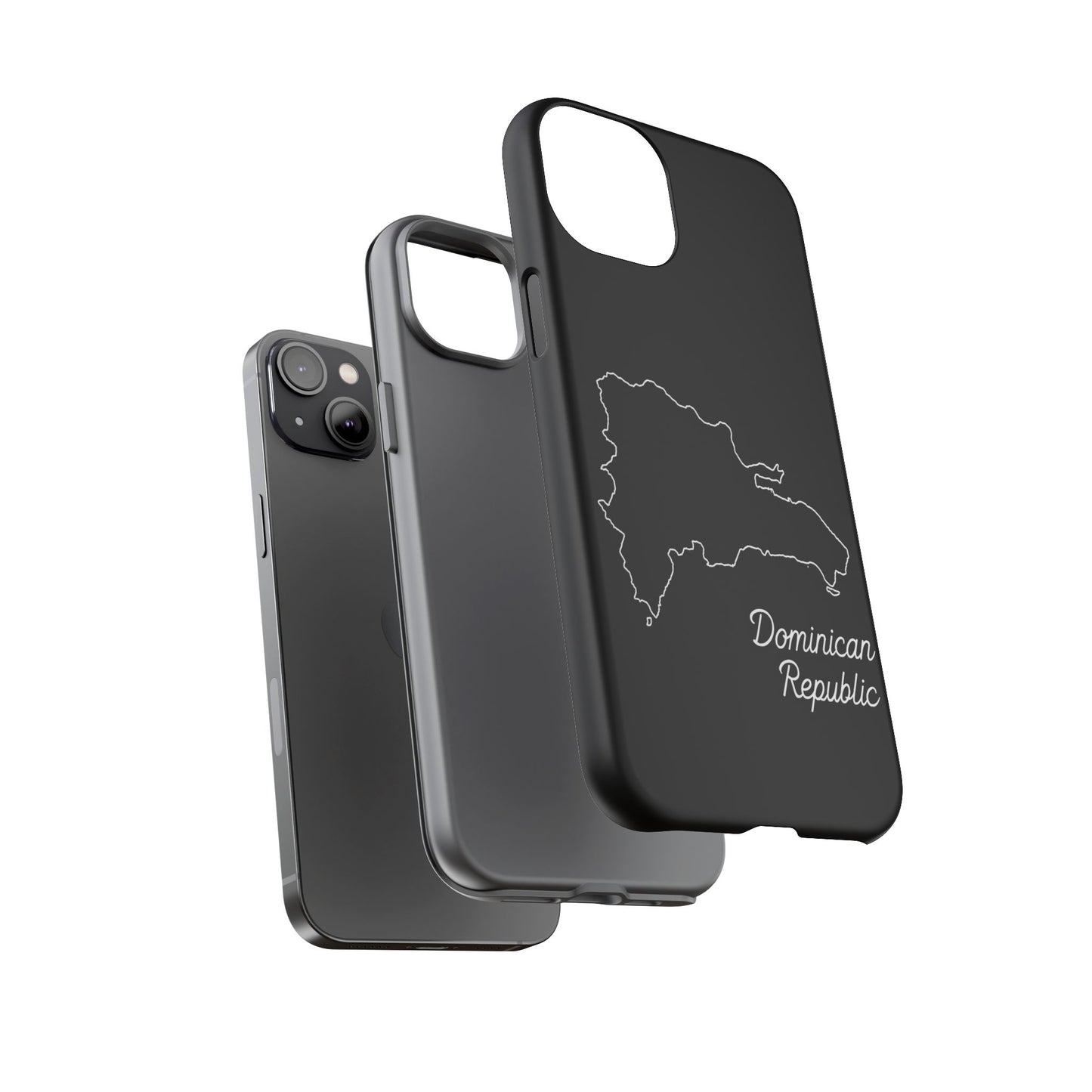 Dominican Republic Outline Phone Case – Minimal Country Map Tough Case (iPhone, Samsung, Pixel)