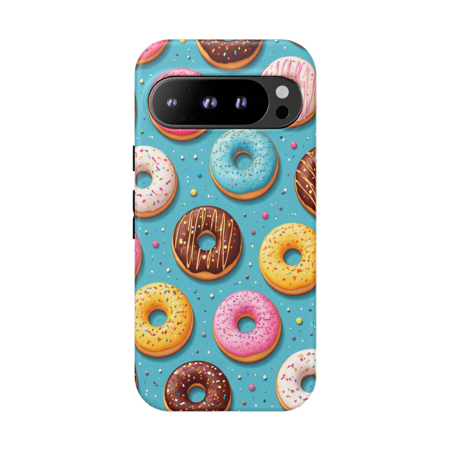 Cute Donut Pattern Phone Case – Colorful Sprinkles Dessert Design for Iphone, Samsung Galaxy and Pixel