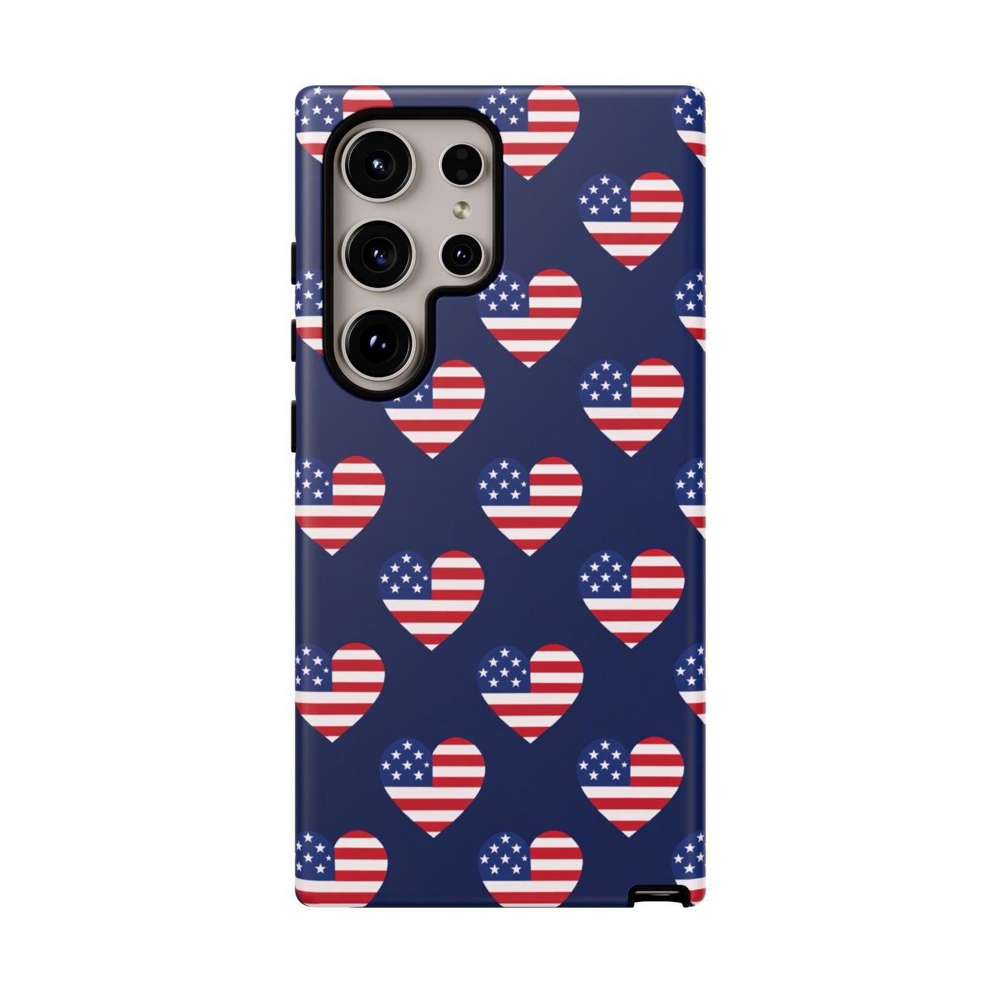 Patriotic American Flag Heart Phone Case – Tough Shockproof, USA Stars & Stripes for Iphone, Samsung Galaxy and Pixel