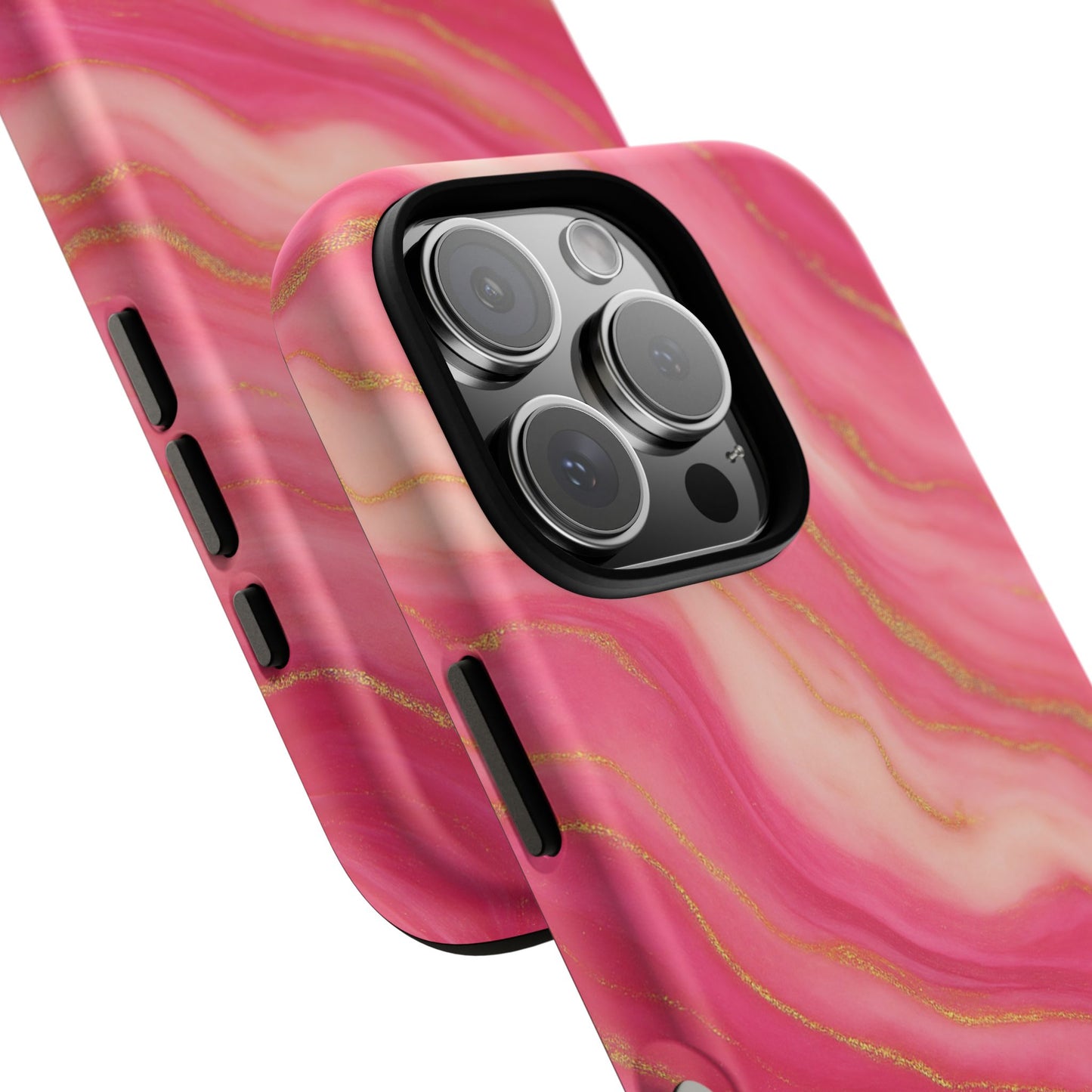 Pink Marble Phone Case | Rose Gold Swirl Aesthetic Tough Protective Case