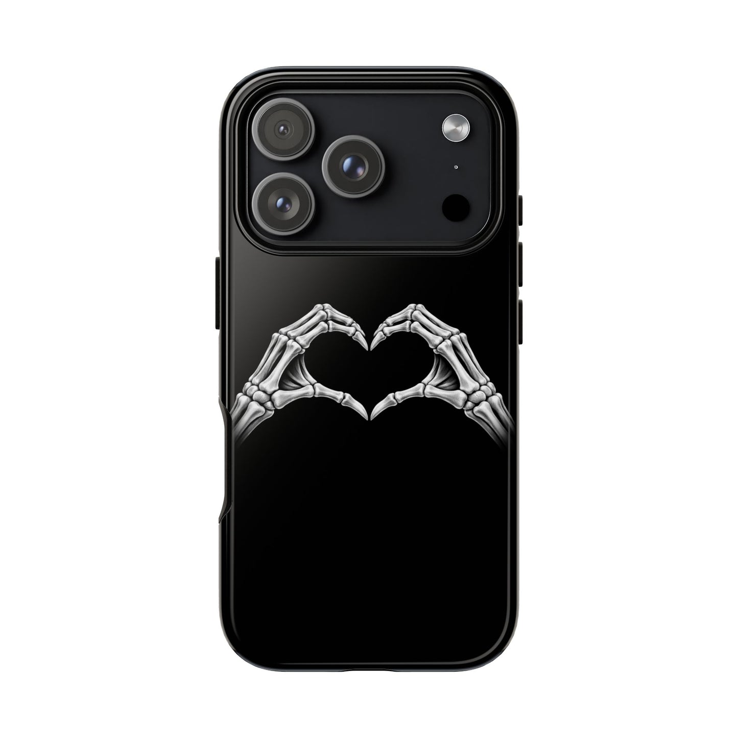 Skeleton Hands Heart Phone Case | Gothic Black Protective Cover