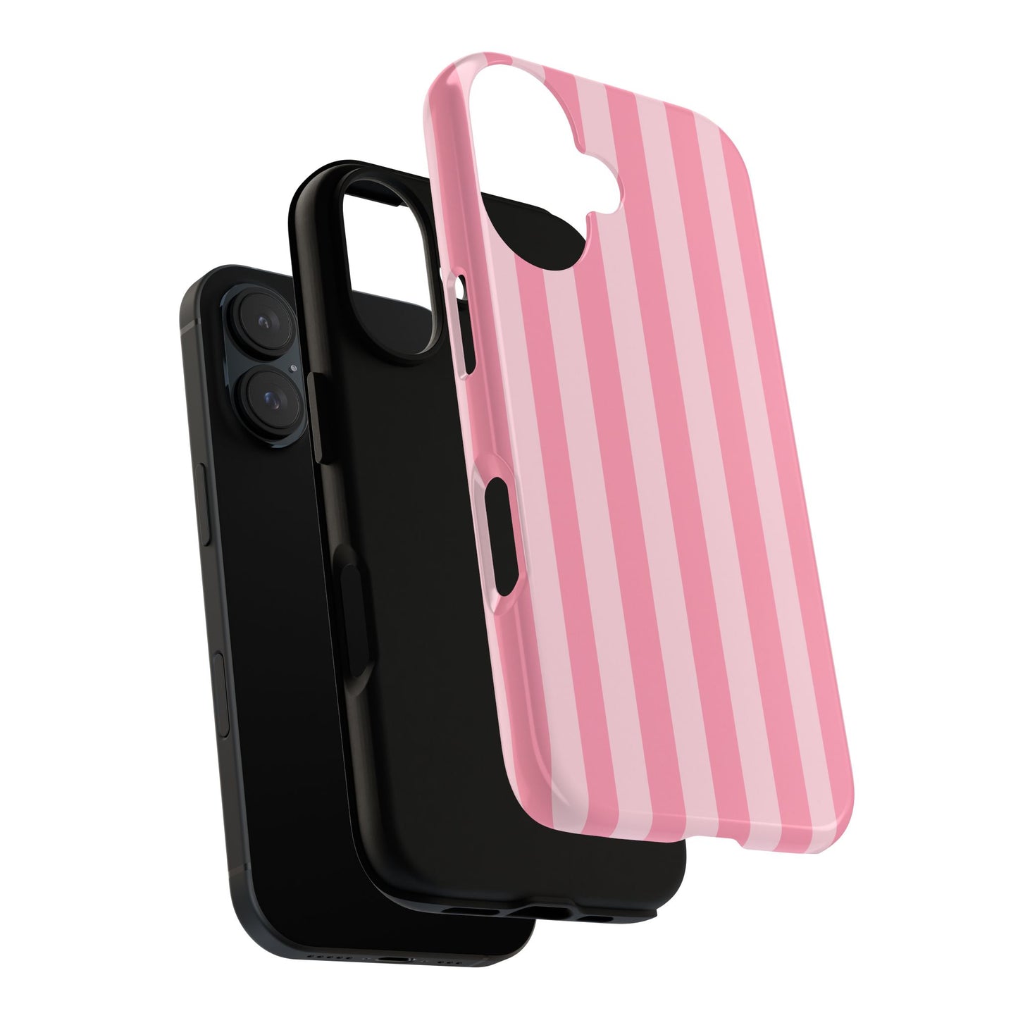 Pink Stripe Phone Case – Pastel Coquette Aesthetic Tough Protective Case