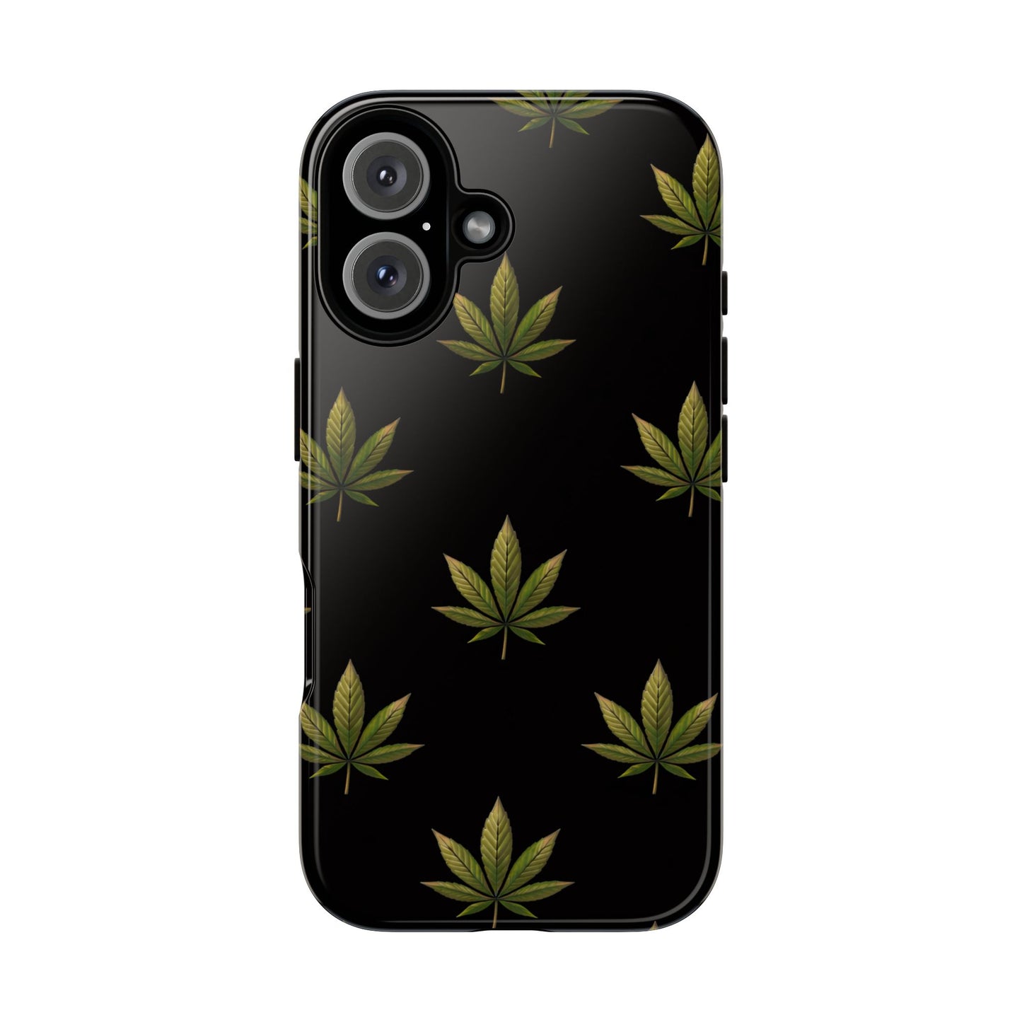 Cannabis Leaf Phone Case Green Weed Leaf Pattern Tough Protective Cover