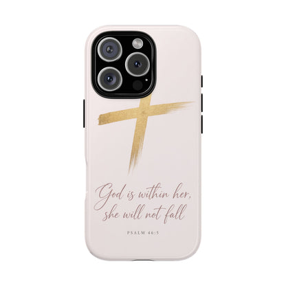 Psalm 46:5 God Is Within Her Christian Cross Phone Case Faith Gift