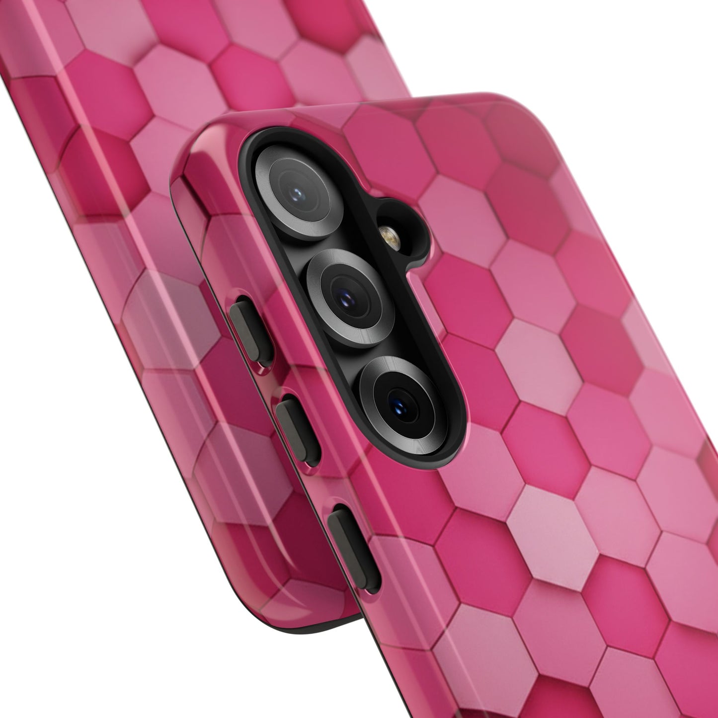 Hot Pink Hexagon Phone Case | Honeycomb Geometric Aesthetic | Cute Pink iPhone & Samsung Tough Protective Case