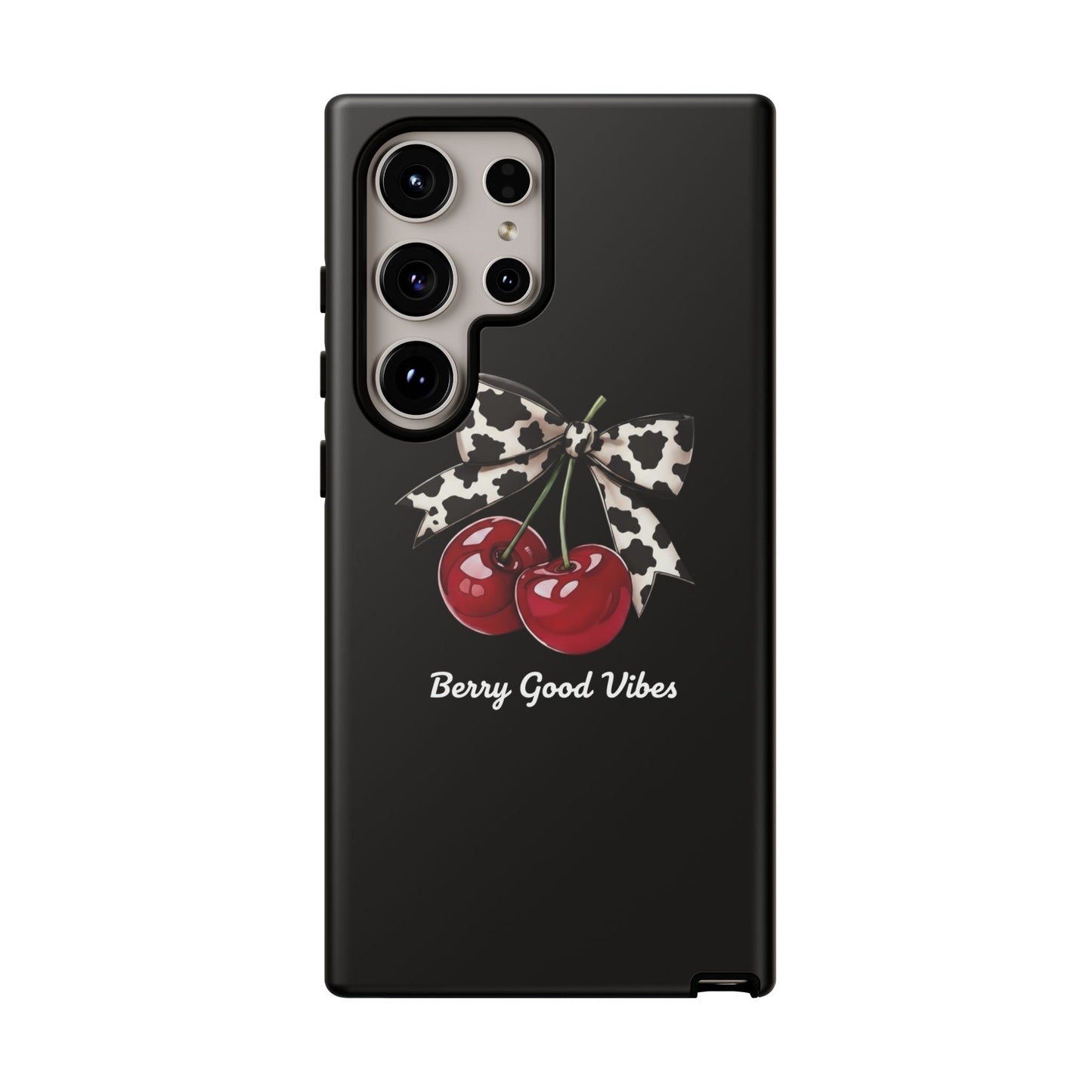 Cherry Cow Print Phone Case | Coquette Bow Aesthetic iPhone & Samsung Tough Case