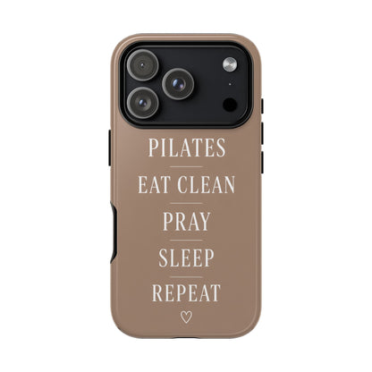 Pilates Phone Case | Eat Clean Pray Sleep Repeat Aesthetic | Wellness Girl Gift