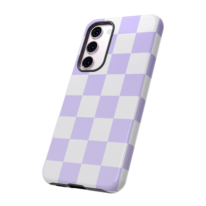 Lavender Checkerboard Phone Case | Pastel Aesthetic Checkered iPhone & Samsung Tough Case