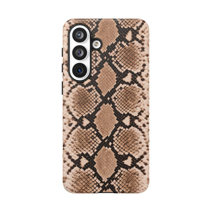 Snake Print Phone Case – Brown Python Pattern Slim Protective Cover for Iphone, Samsung Galaxy and Pixel