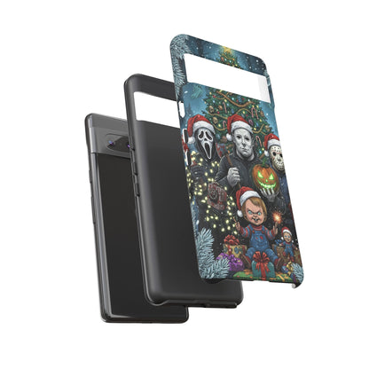 Christmas Horror Phone Case – Festive Slasher Collage Tough Case (iPhone, Samsung, Pixel)