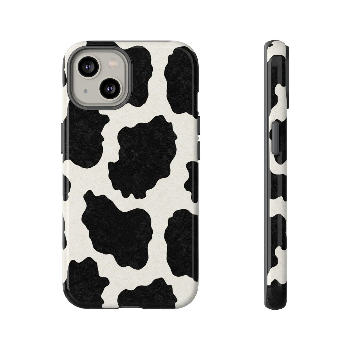 Black & White Cow Print Phone Case | Aesthetic Tough Protective Case