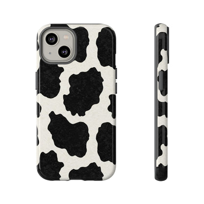 Black & White Cow Print Phone Case | Aesthetic Tough Protective Case