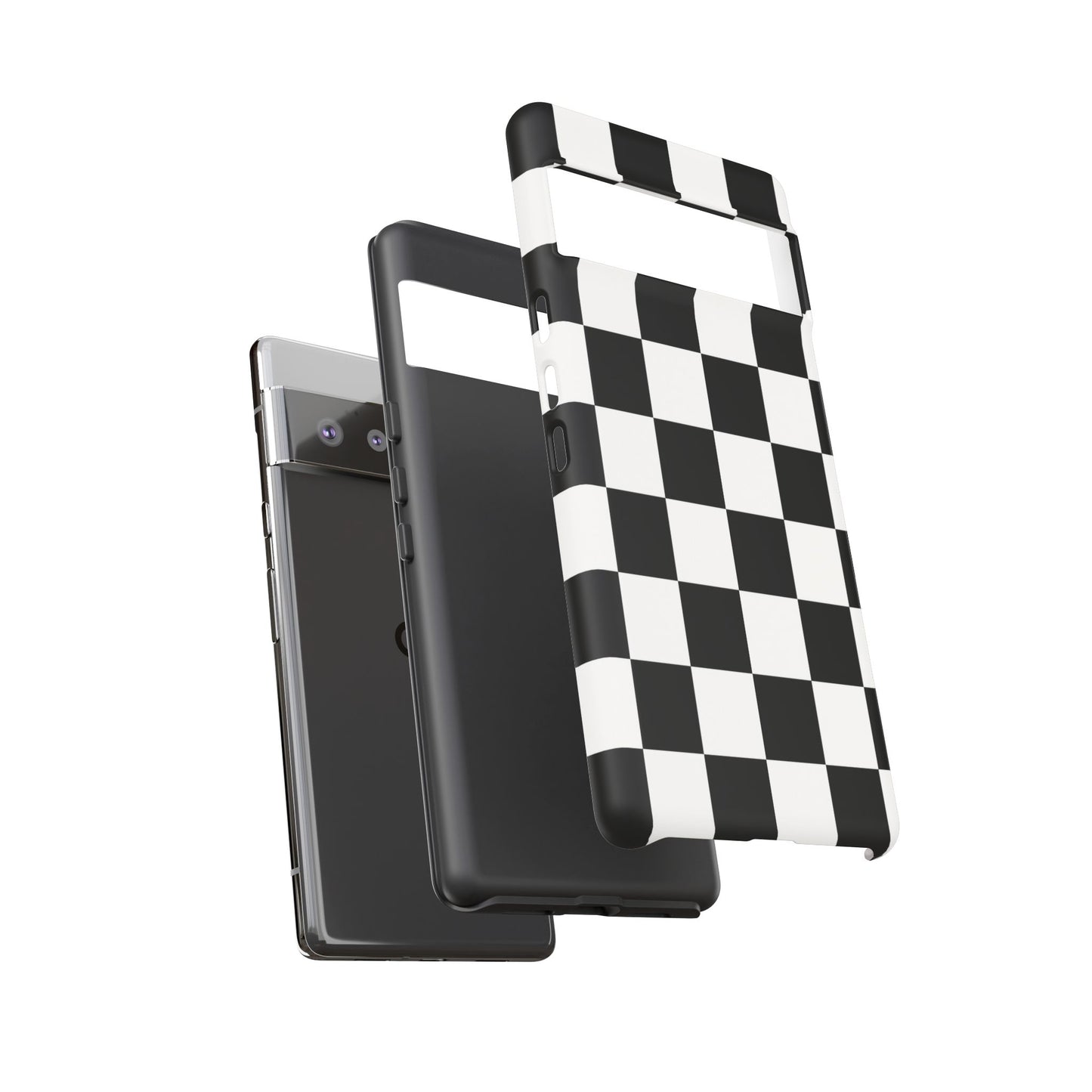 Black & White Checkerboard Phone Case – Classic Aesthetic Tough Protective Case for Iphone, Samsung Galaxy and Pixel
