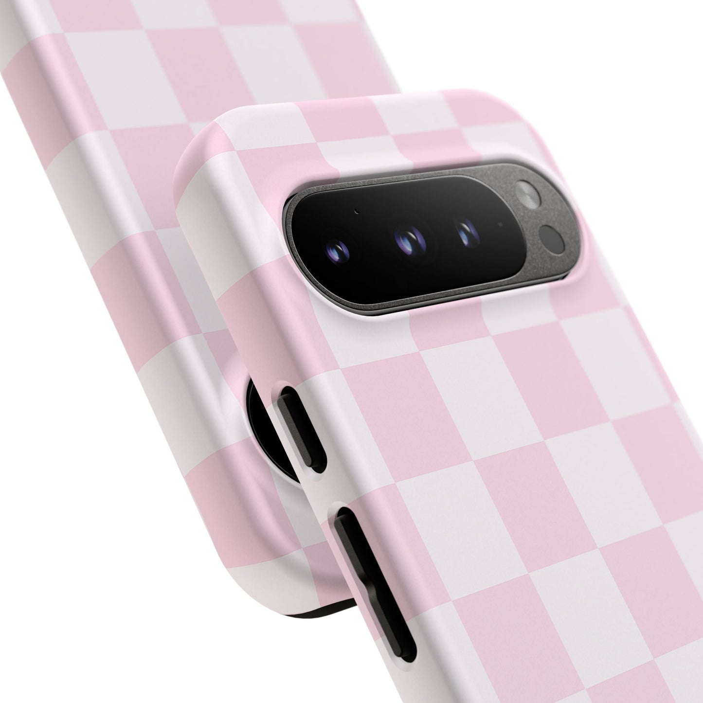 Pink Checkerboard Phone Case | Aesthetic Tough Protective Case