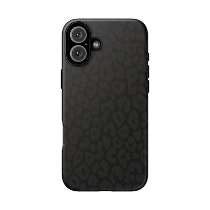 Black Leopard Phone Case | Black on Black Leopard Print Tough iPhone & Samsung Case | Matte or Glossy Protective Cover