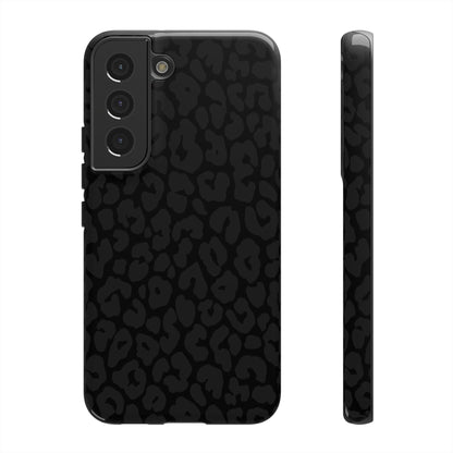 Black Leopard Phone Case | Black on Black Leopard Print Tough iPhone & Samsung Case | Matte or Glossy Protective Cover