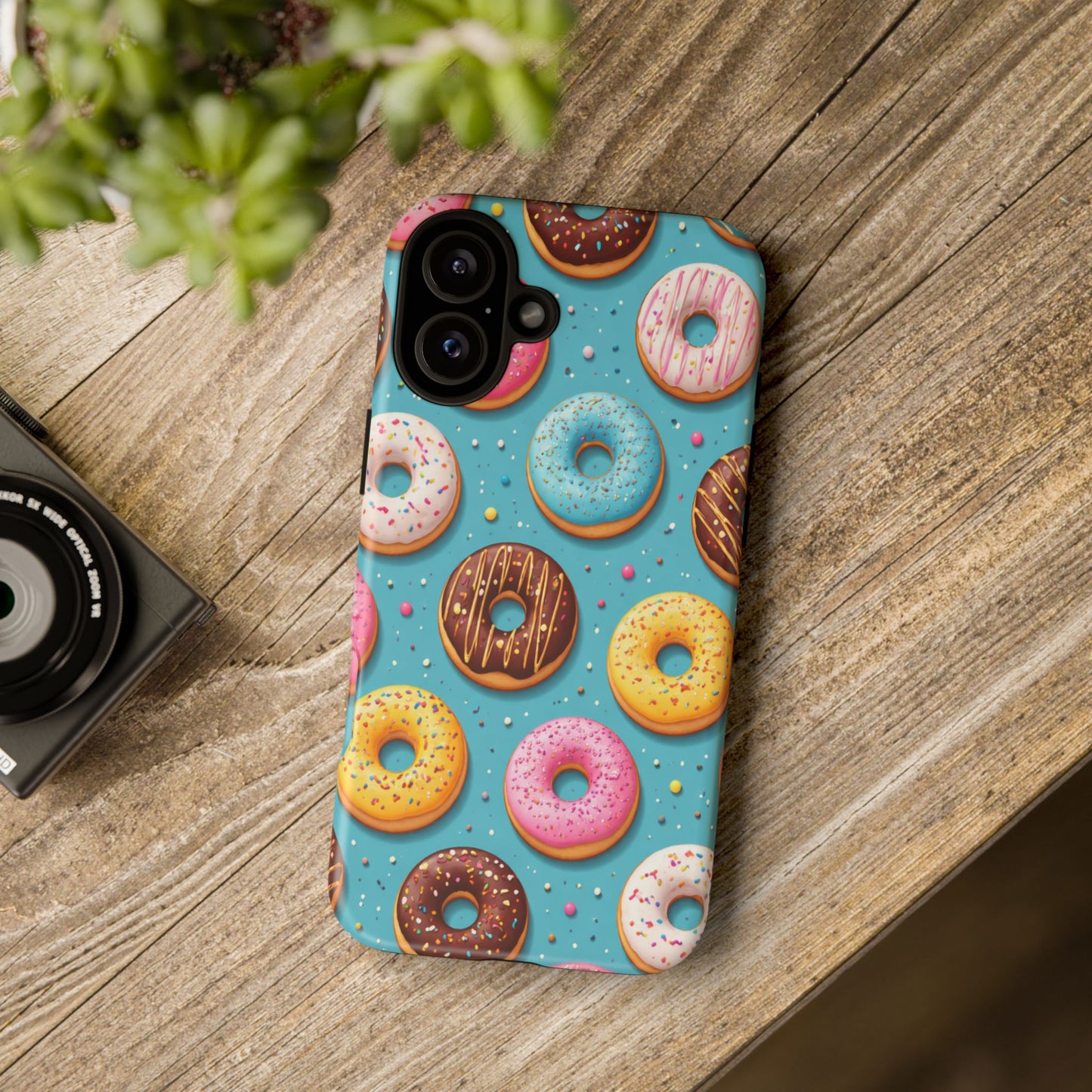 Cute Donut Pattern Phone Case – Colorful Sprinkles Dessert Design for Iphone, Samsung Galaxy and Pixel