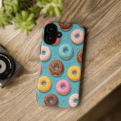 Cute Donut Pattern Phone Case – Colorful Sprinkles Dessert Design for Iphone, Samsung Galaxy and Pixel