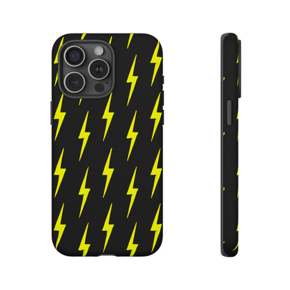 Yellow Lightning Bolt Tough Phone Case | Bold Electric Pattern Case for Iphone, Samsung Galaxy and Pixel