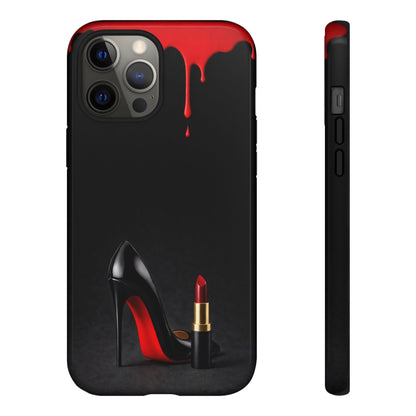 Dark Feminine Red Drip Phone Case – Gothic Glam Tough Cover