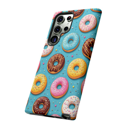Cute Donut Pattern Phone Case – Colorful Sprinkles Dessert Design for Iphone, Samsung Galaxy and Pixel