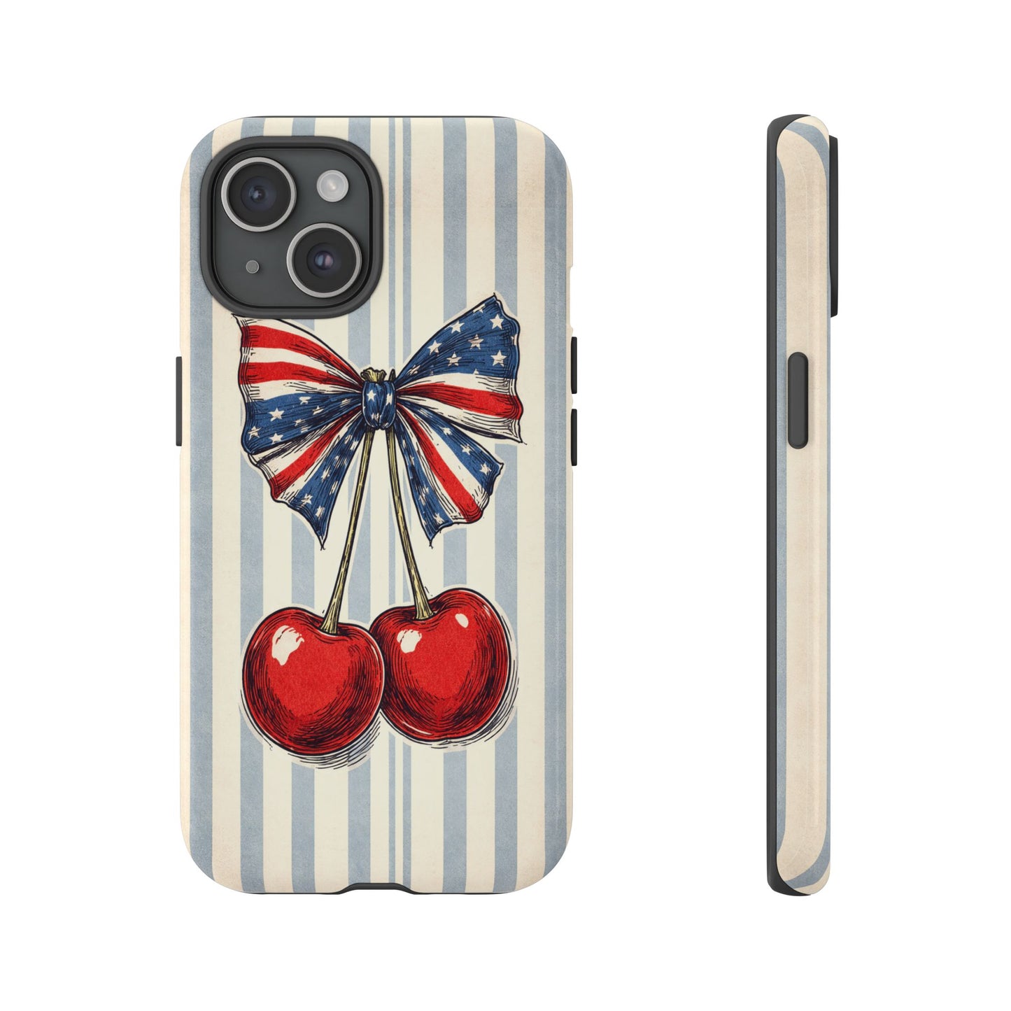 Patriotic Cherry Phone Case Americana Coquette Aesthetic iPhone Samsung