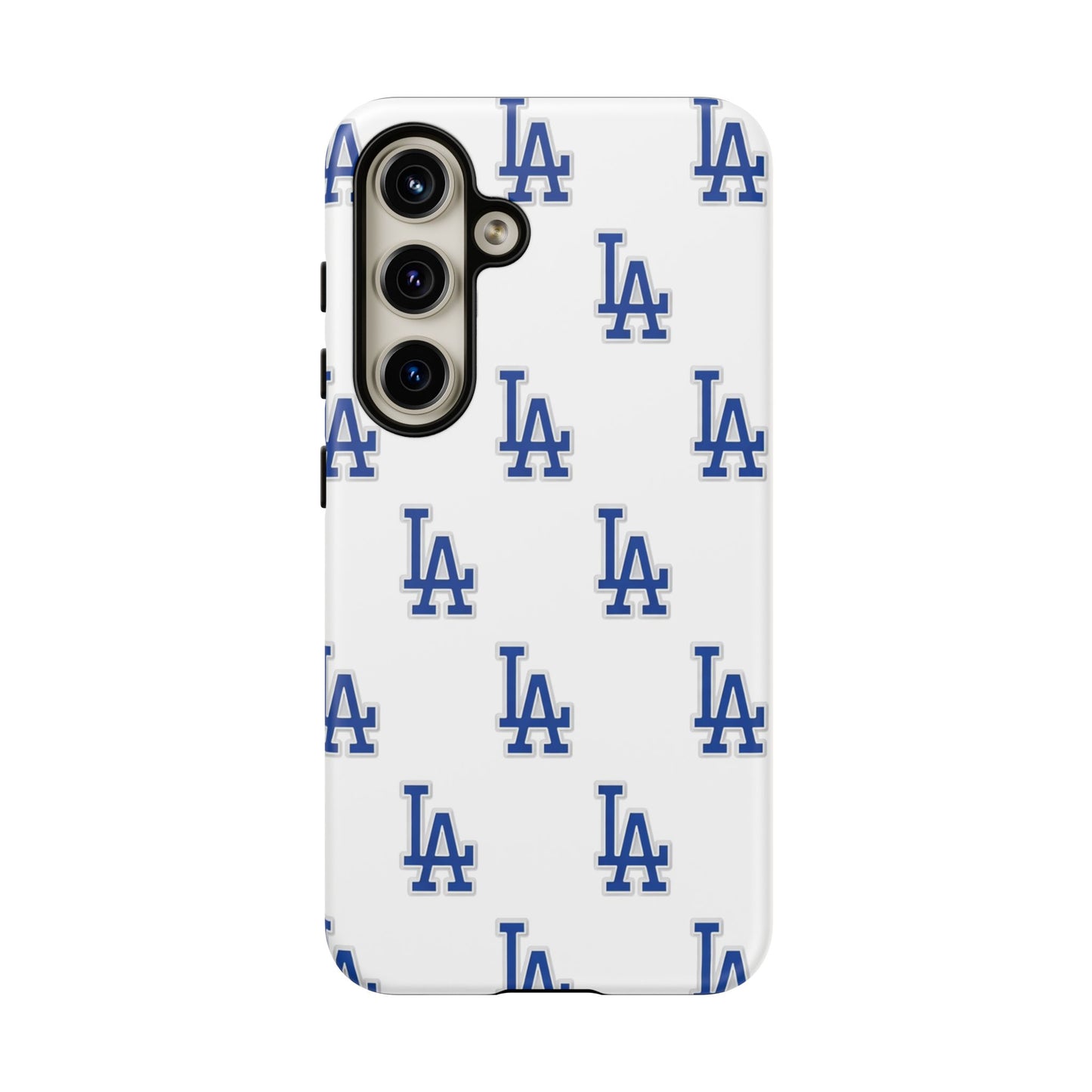 Blue LA Monogram Pattern Phone Case | Minimal Baseball Inspired Tough Cover